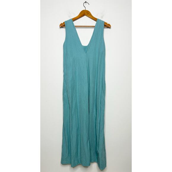COS Maxi Dress Womens Size 6 Linen Sustainable Minimalist Coastal Vacation Lagom - Picture 3 of 9